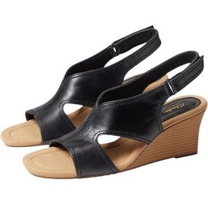 Clarks Kyrra Aster Black Wedge Leather
Sandals Style 15762
